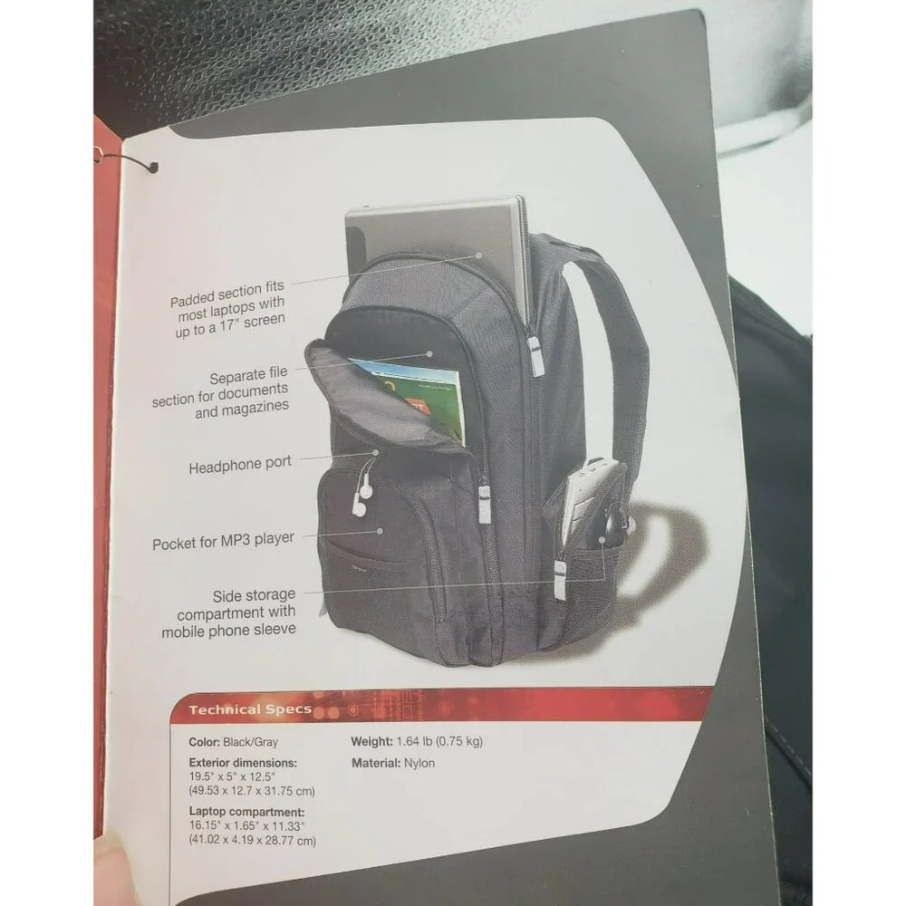 Targus Groove CVR617 Black Carrying Case Backpack for 17